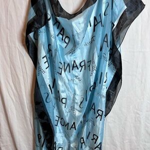 Blue Paris Print Scarf